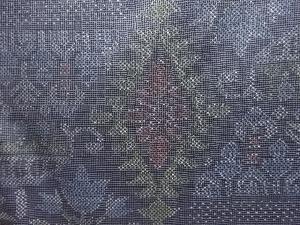 アンティーク 更紗模様織り出し本場泥大島紬着物